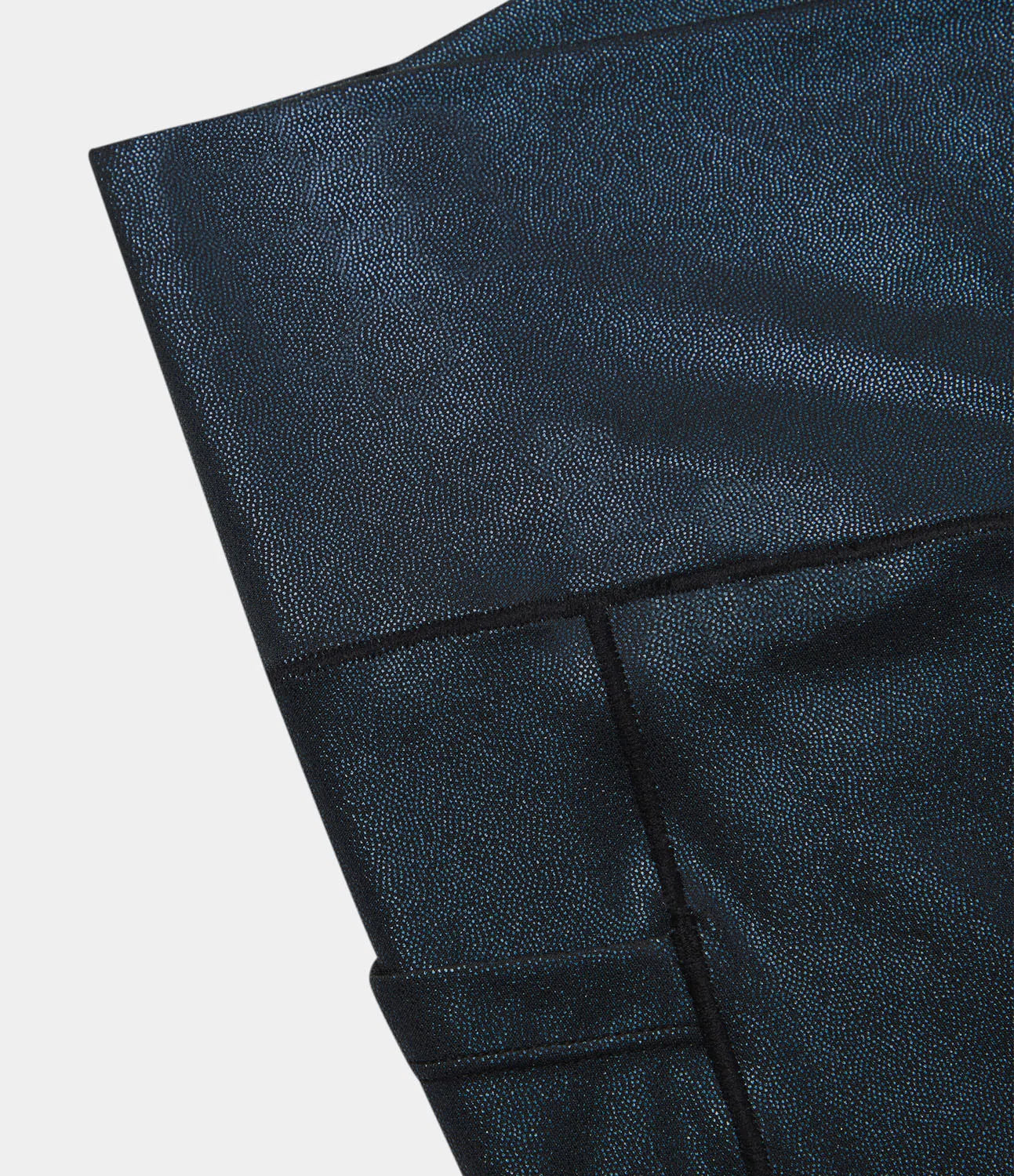 Softlyzero Faux Leather Crossover Pocket Foil Print Stretchy Casual 7/8 Leggings