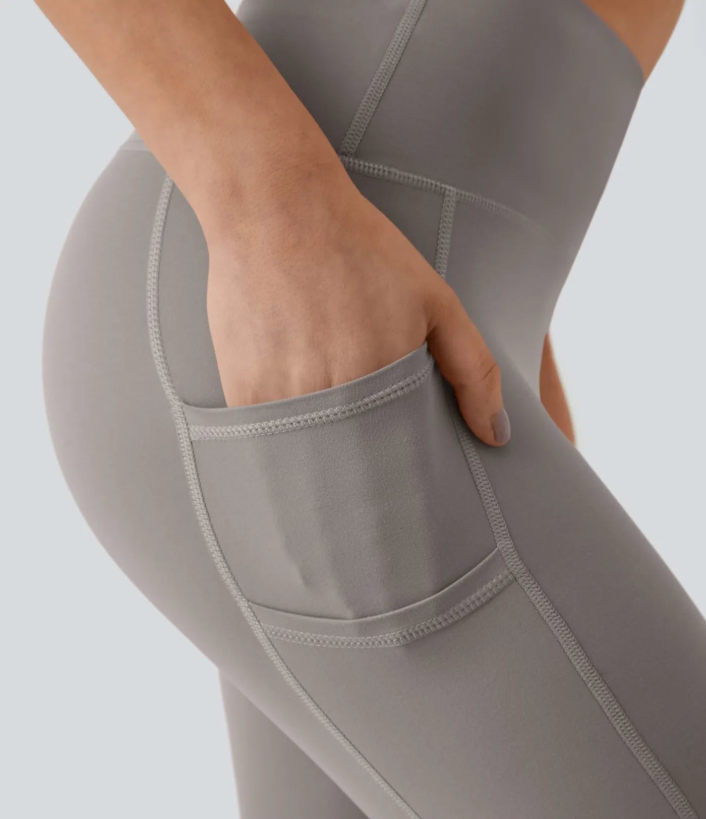 Softlyzero High Waisted Double Pockets Plain Leggings-UPF50+