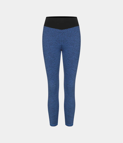 High Waisted Ruched Honeycomb Yoga Leggings