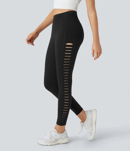 High Waisted Ripped Yoga 7/8 Leggings