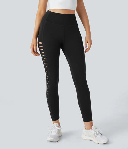 High Waisted Ripped Yoga 7/8 Leggings