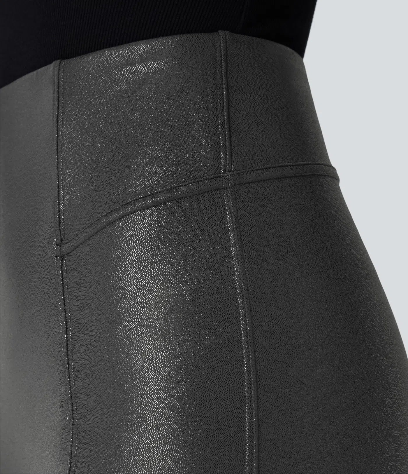SoCinched High Waisted Tummy Control Faux Leather Foil Print Stretchy Party Leggings