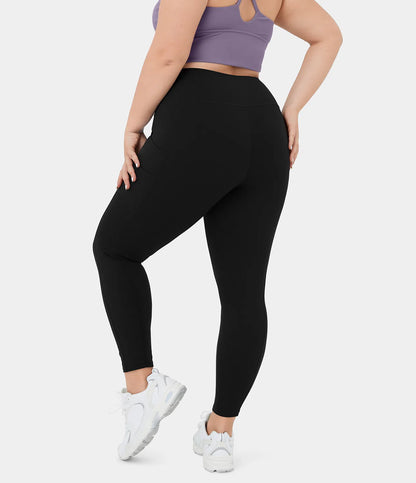 Softlyzero High Waisted Double Pockets Plain Leggings-UPF50+