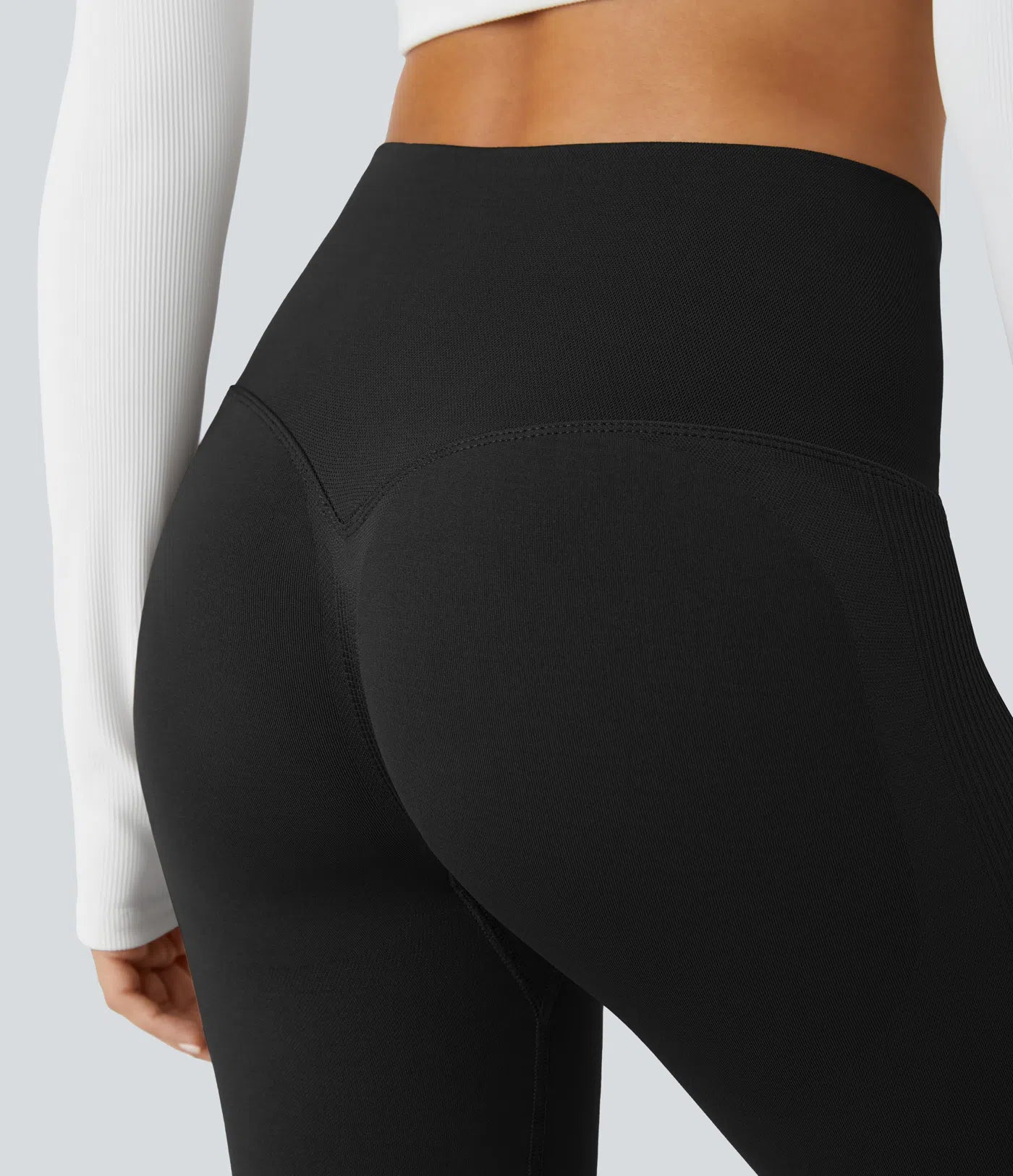 Seamless Flow High Waisted Adjustable Hook Tummy Control 7/8 Yoga Leggings