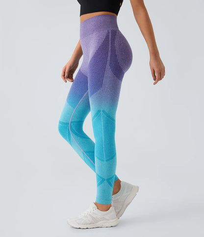 Seamless Flow High Waisted Gradient Running Leggings