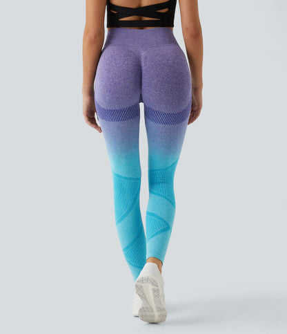 Seamless Flow High Waisted Gradient Running Leggings