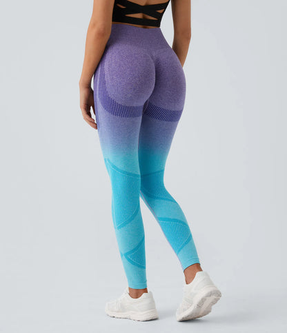 Seamless Flow High Waisted Gradient Running Leggings