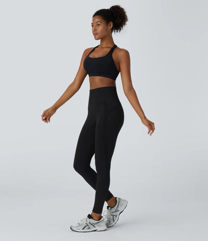 Seamless Flow High Waisted Ruched 7/8 Yoga Leggings