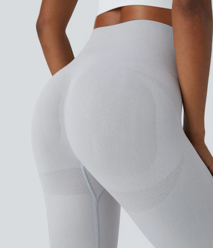 Seamless Flow High Waisted Ruched 7/8 Yoga Leggings