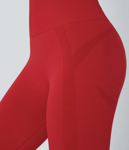 Seamless Flow High Waisted Ruched 7/8 Yoga Leggings