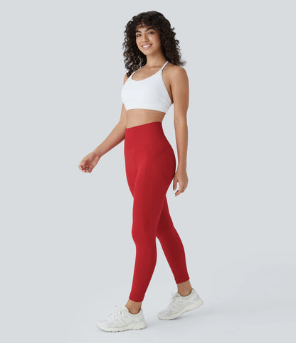 Seamless Flow High Waisted Ruched 7/8 Yoga Leggings