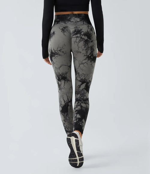 Seamless Flow High Waisted Tie Dye Yoga Leggings