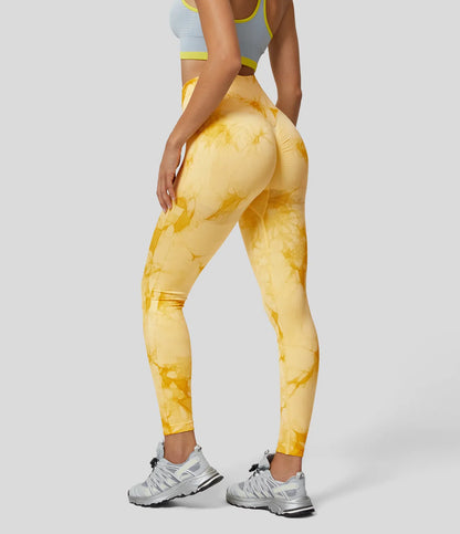 Seamless Flow High Waisted Tie Dye Yoga Leggings