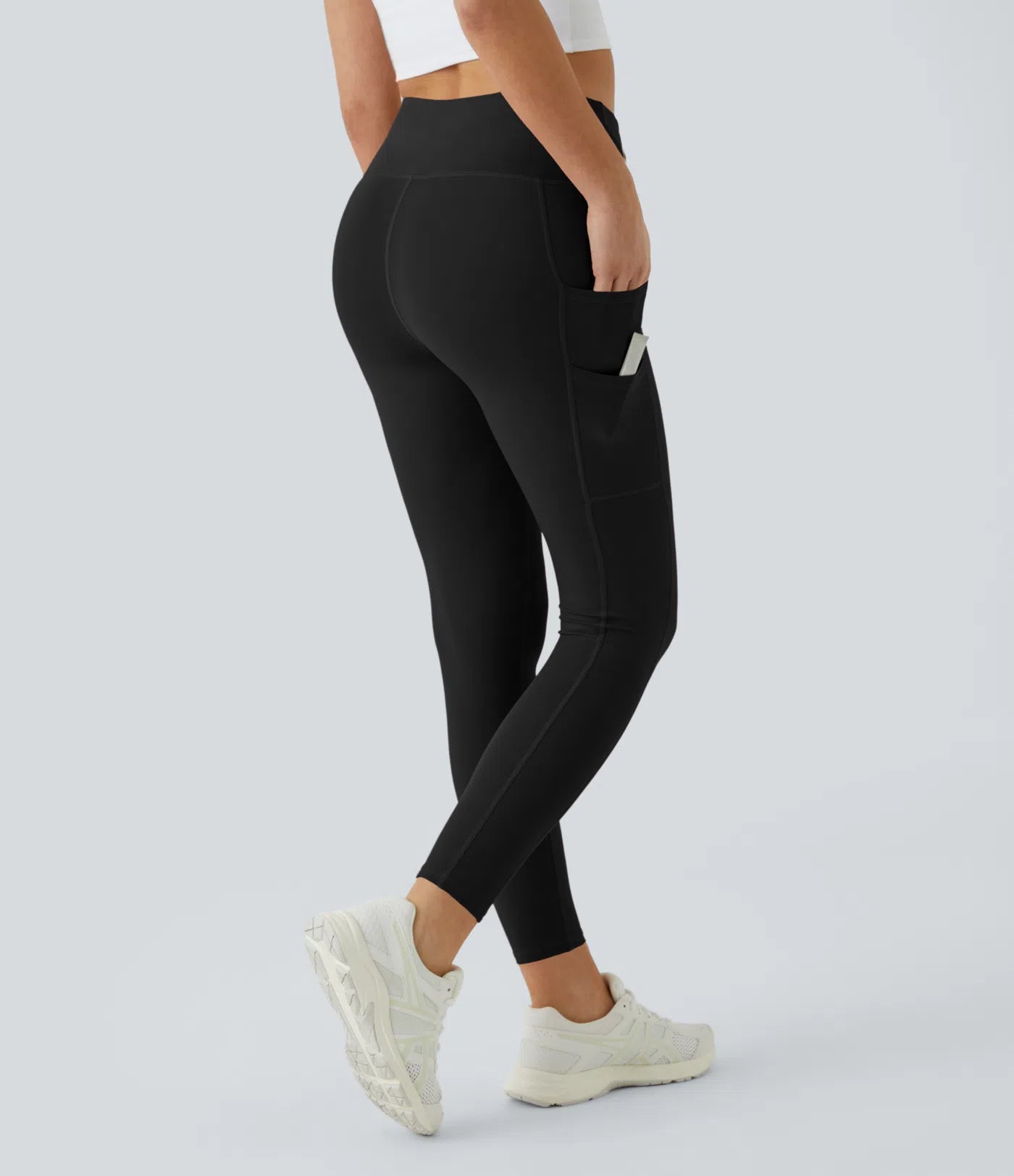 Softlyzero High Waisted Double Pockets Plain Leggings-UPF50+