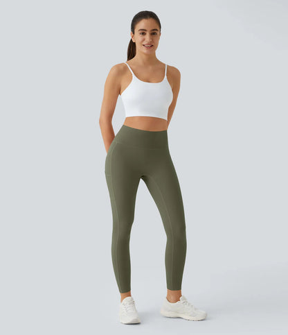 Softlyzero High Waisted Double Pockets Plain Leggings-UPF50+