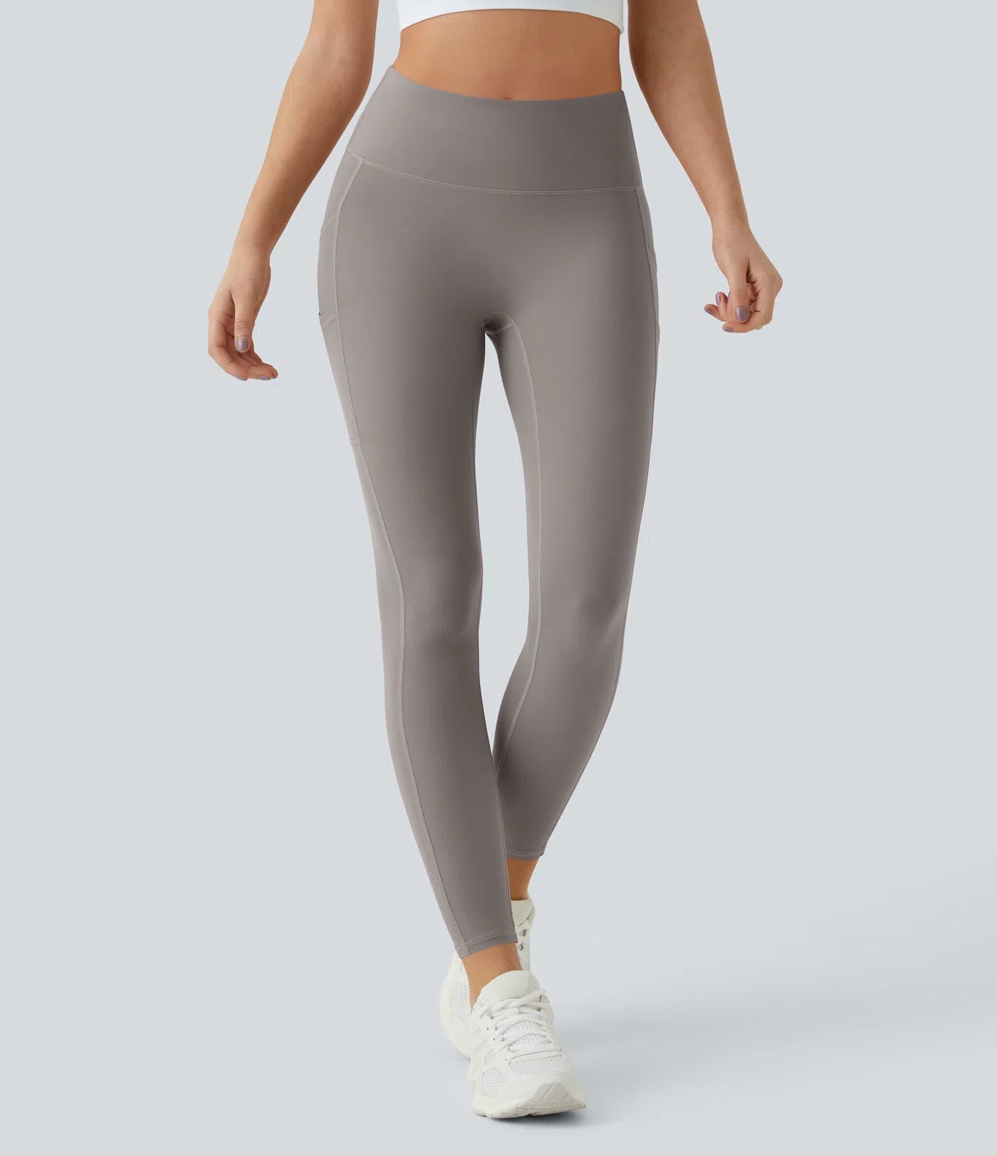 Softlyzero High Waisted Double Pockets Plain Leggings-UPF50+