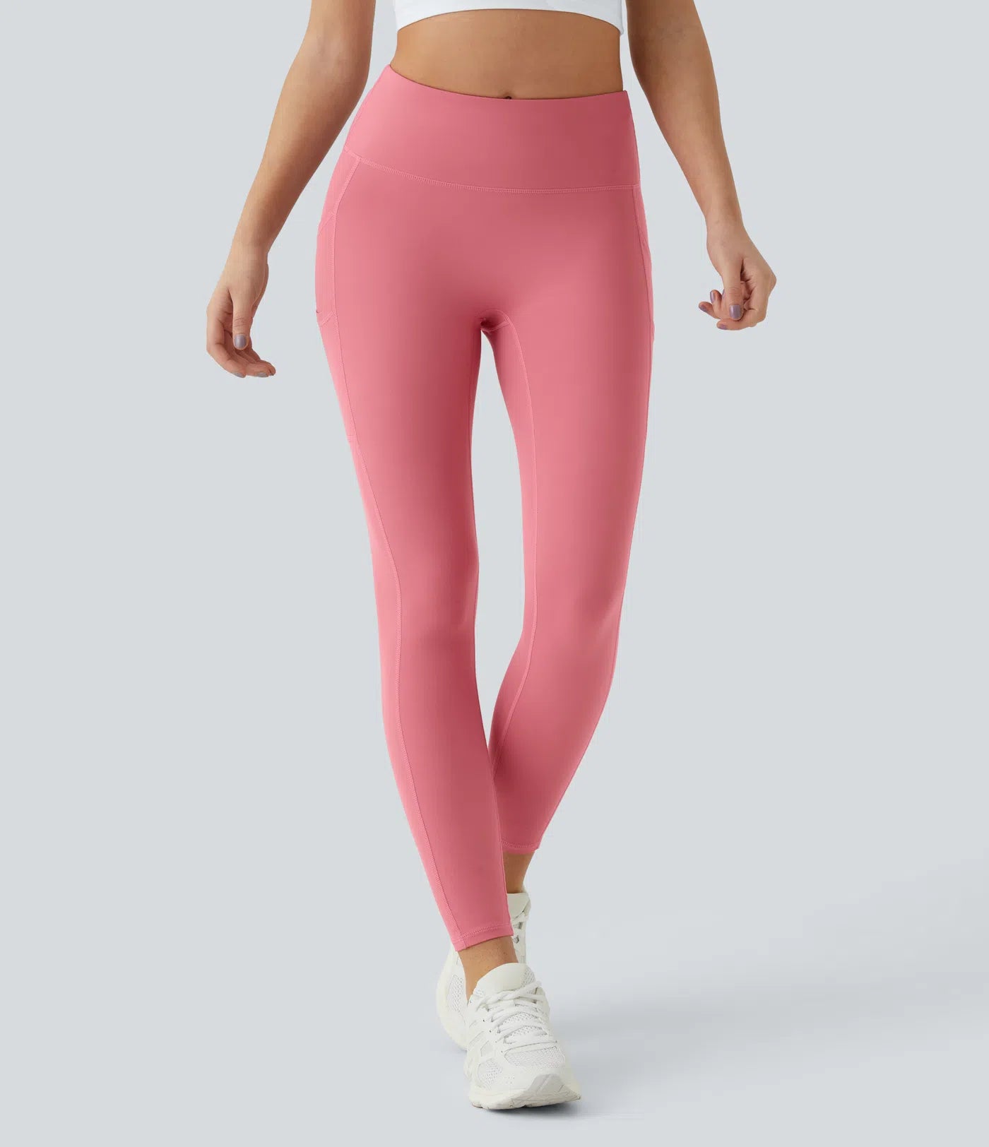 Softlyzero High Waisted Double Pockets Plain Leggings-UPF50+