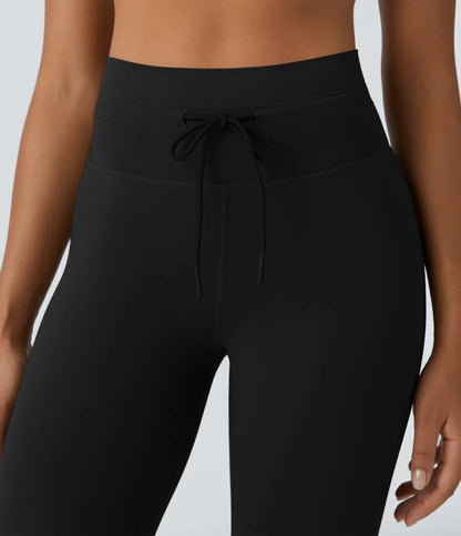 Softlyzero High Waisted Drawstring Yoga 7/8 Leggings-UPF50+