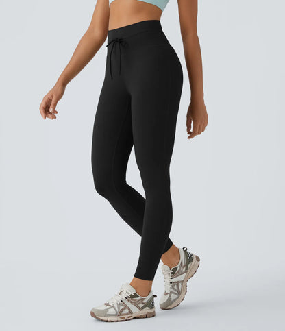 Softlyzero High Waisted Drawstring Yoga 7/8 Leggings-UPF50+