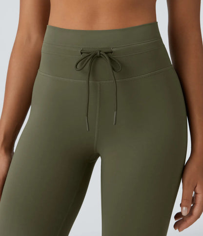 Softlyzero High Waisted Drawstring Yoga 7/8 Leggings-UPF50+