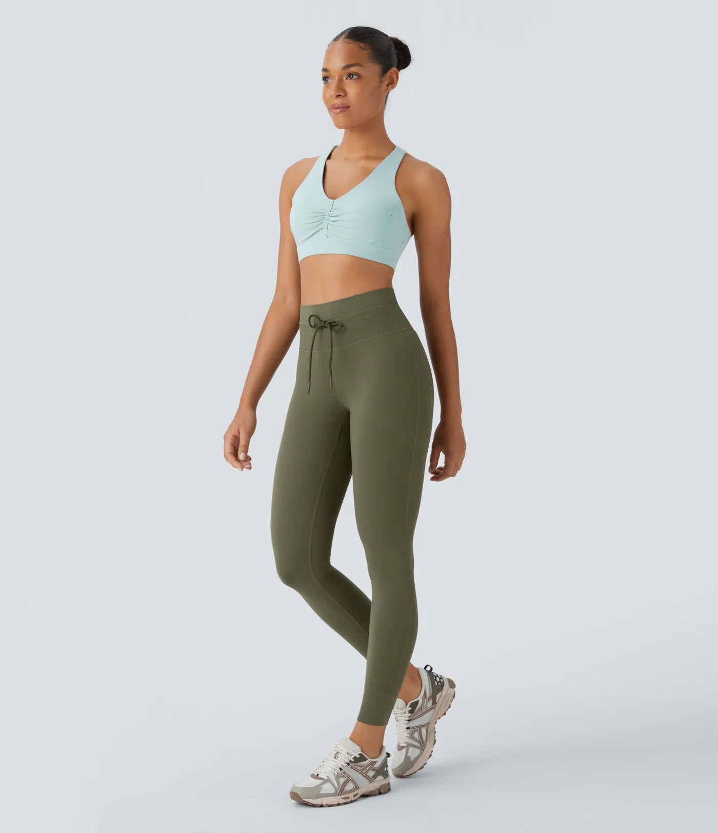 Softlyzero High Waisted Drawstring Yoga 7/8 Leggings-UPF50+