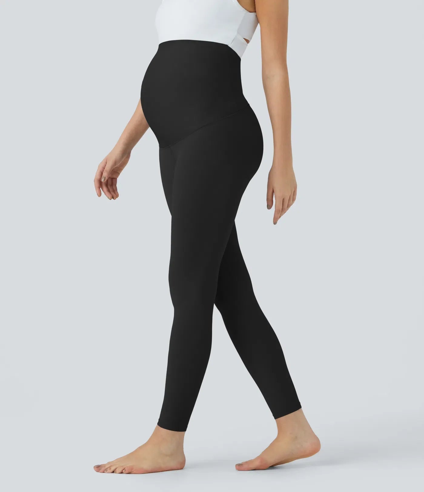 Softlyzero Super High Waisted Maternity Yoga 7/8 Leggings-UPF50+