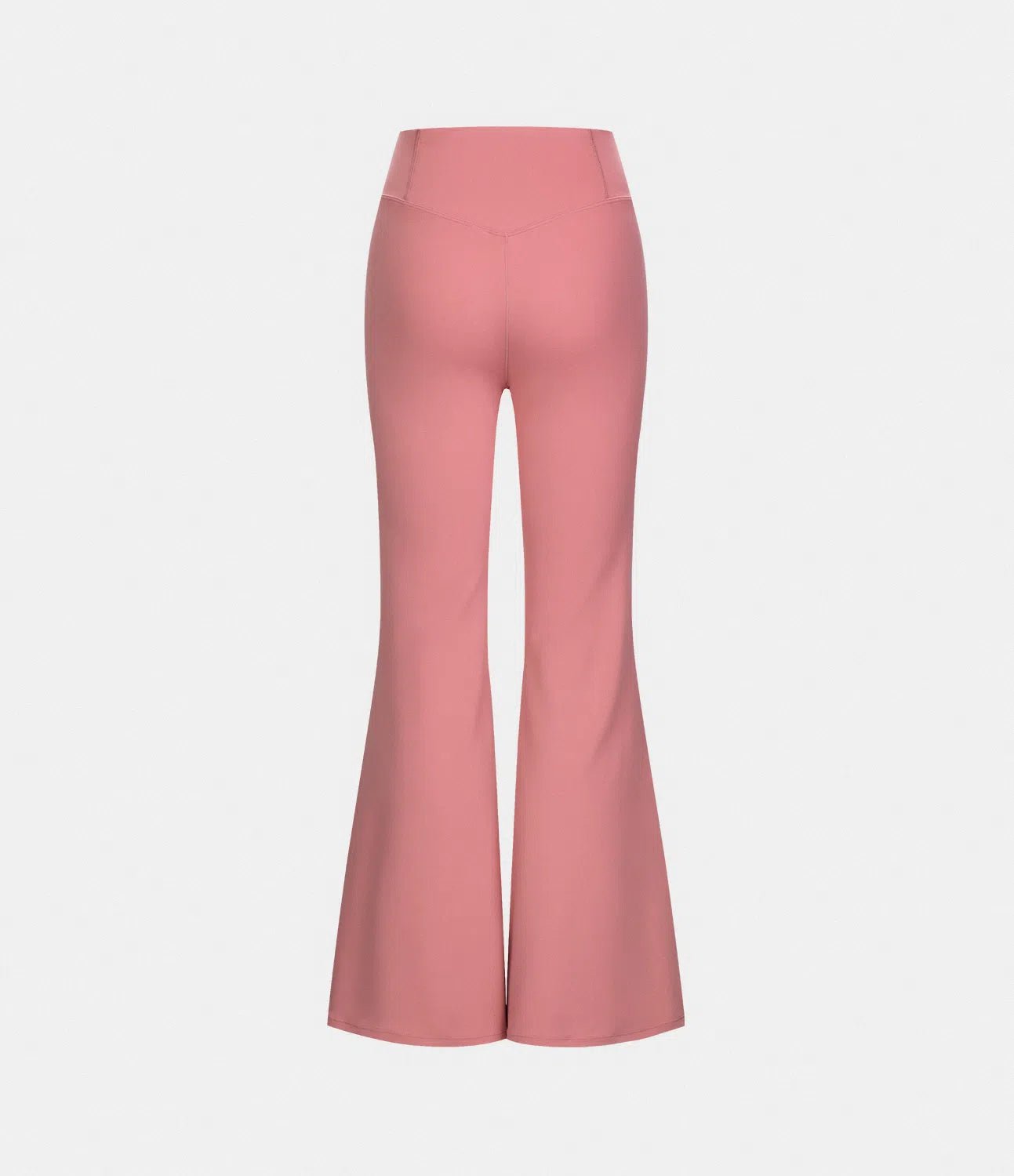 Crossover High Waisted Back Pocket Super Flare Leggings Candy Pink - Lixoval