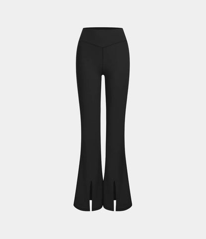 HaloTek Eco High Waisted Split Hem Super Flare Yoga Leggings - Lixoval