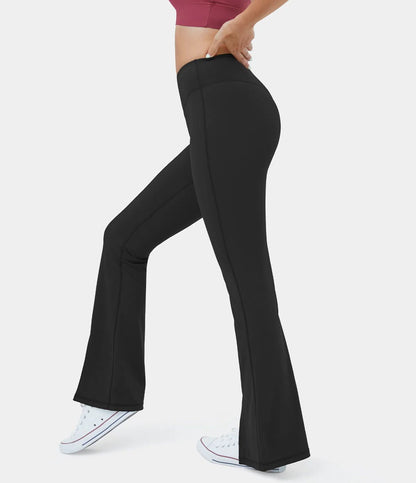 HaloTek Eco High Waisted Split Hem Super Flare Yoga Leggings - Lixoval