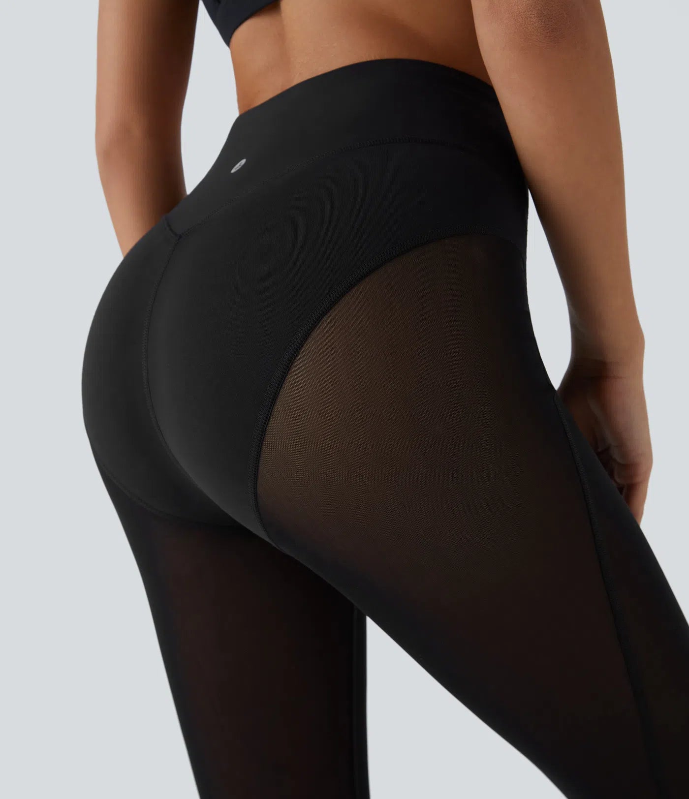 High Waisted 2 - in - 1 7/8 Sheer Mesh Dance Leggings - Lixoval