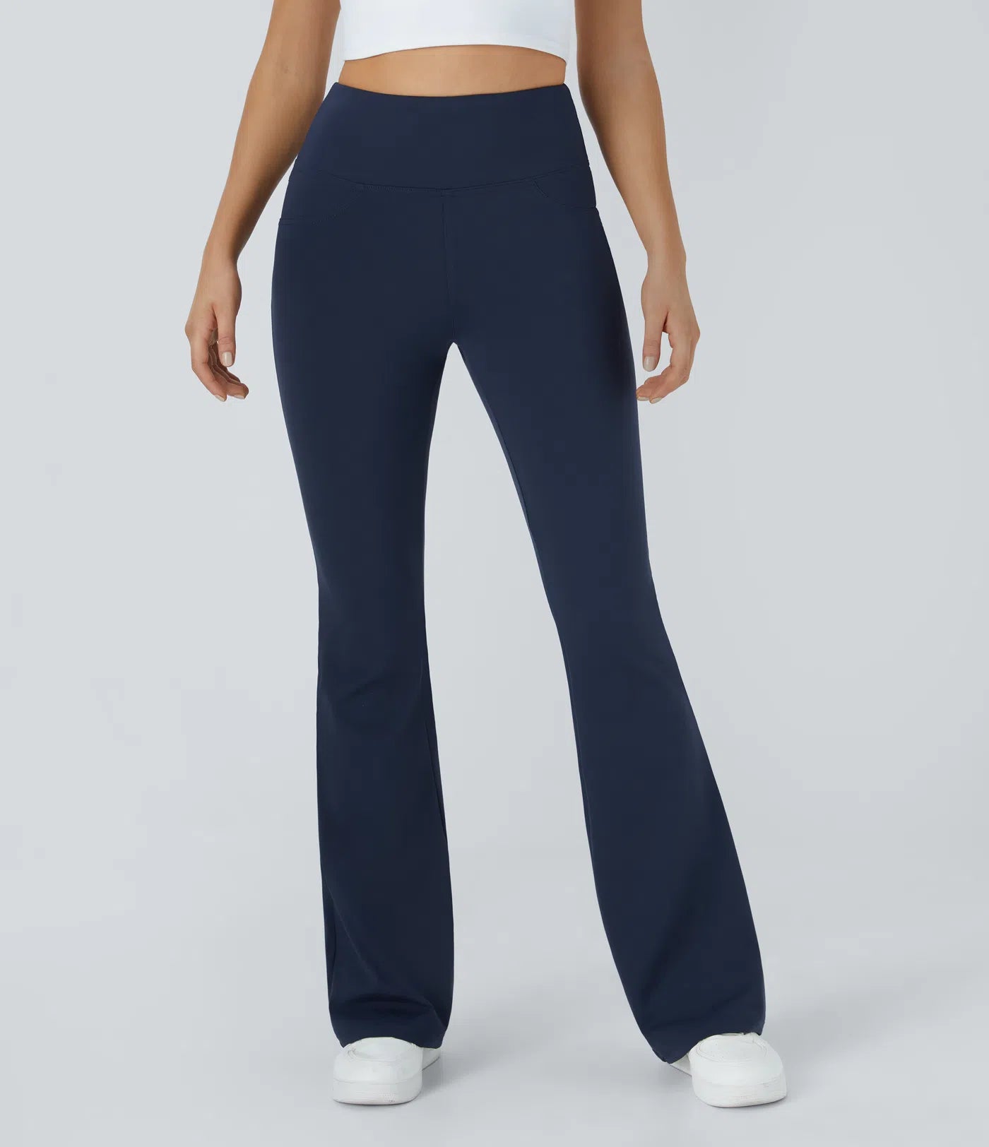 High Waisted Back Pocket Flare Yoga Leggings - Lixoval