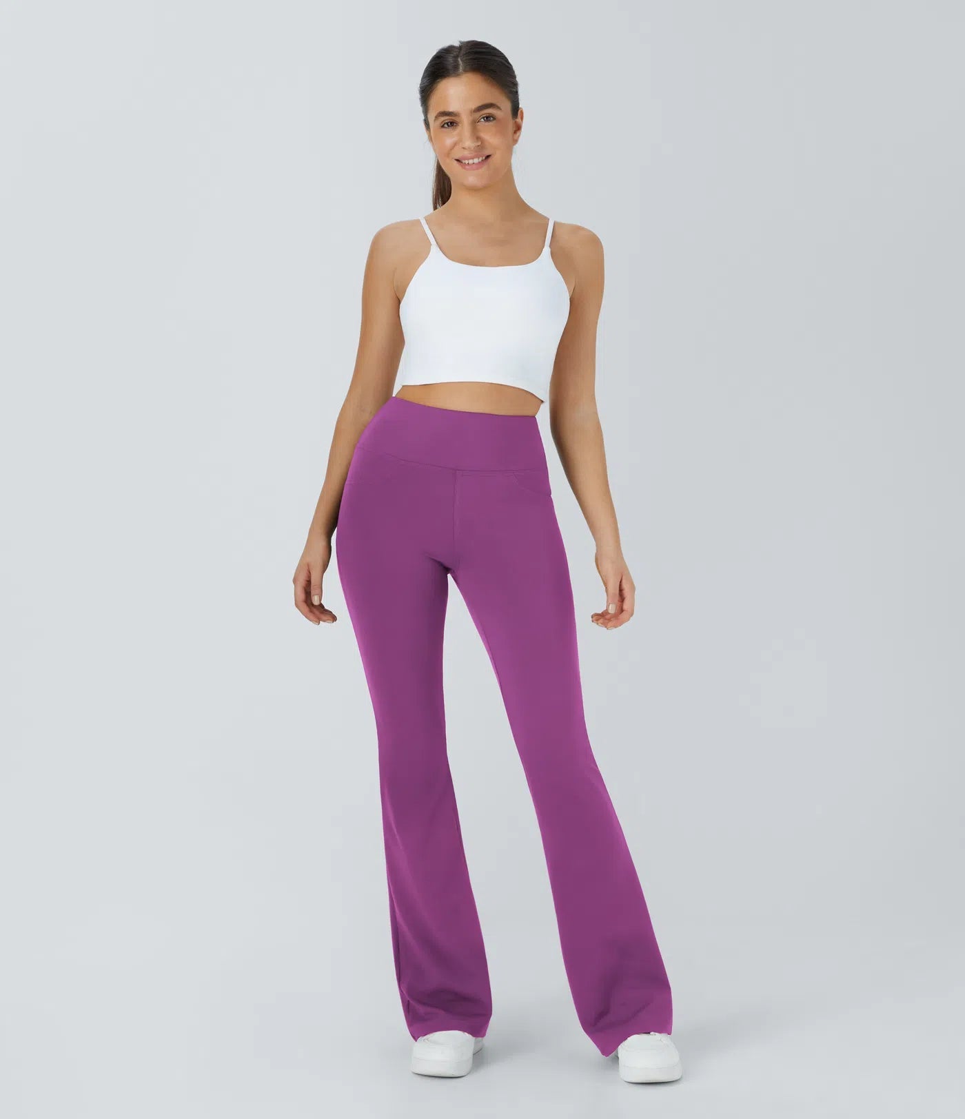 High Waisted Back Pocket Flare Yoga Leggings - Lixoval