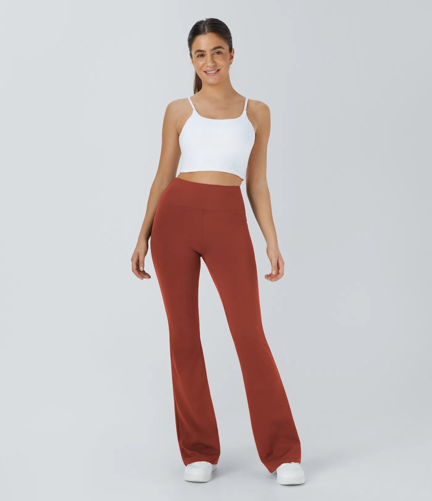 High Waisted Back Pocket Flare Yoga Leggings - Lixoval