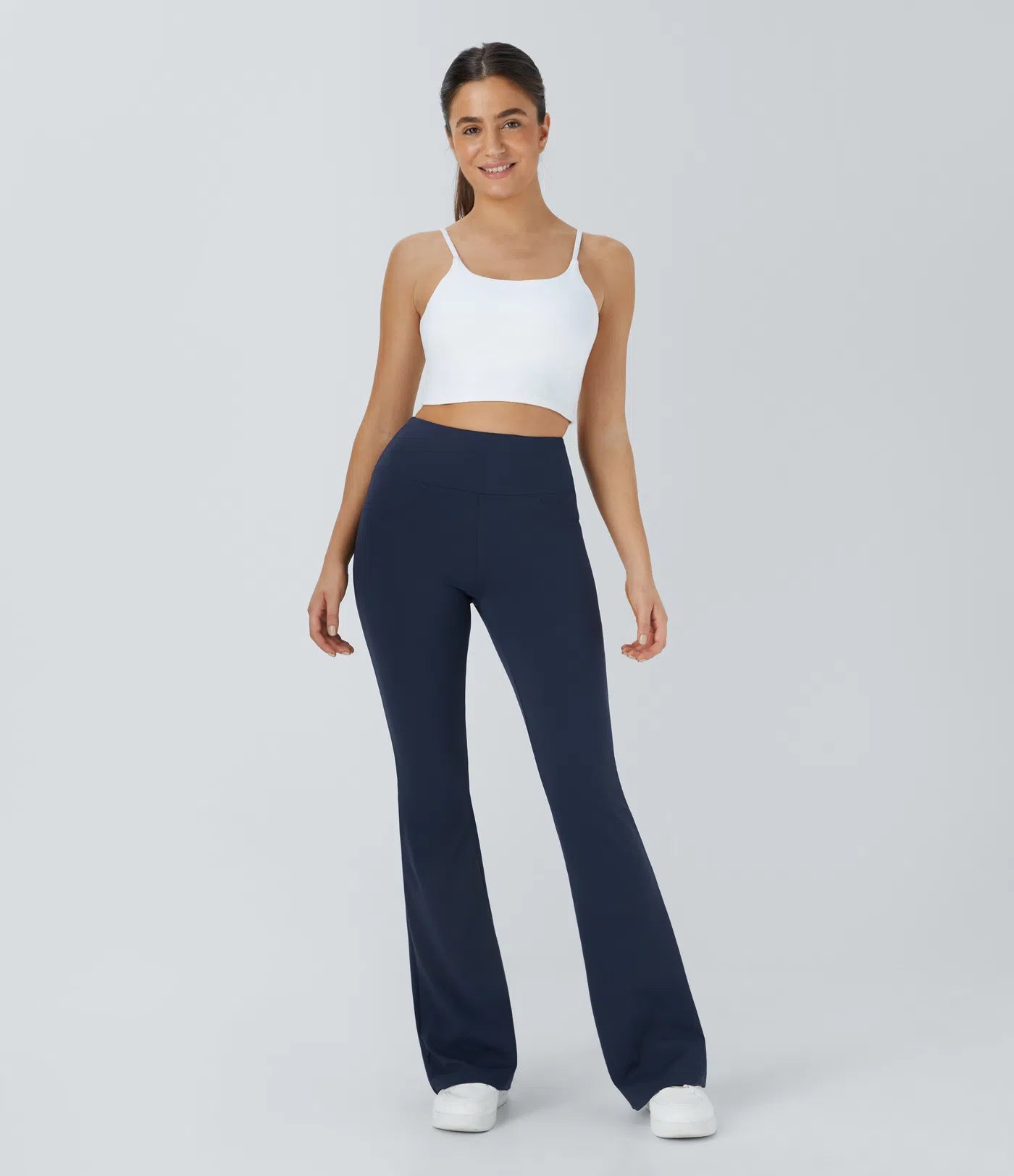 High Waisted Back Pocket Flare Yoga Leggings - Lixoval