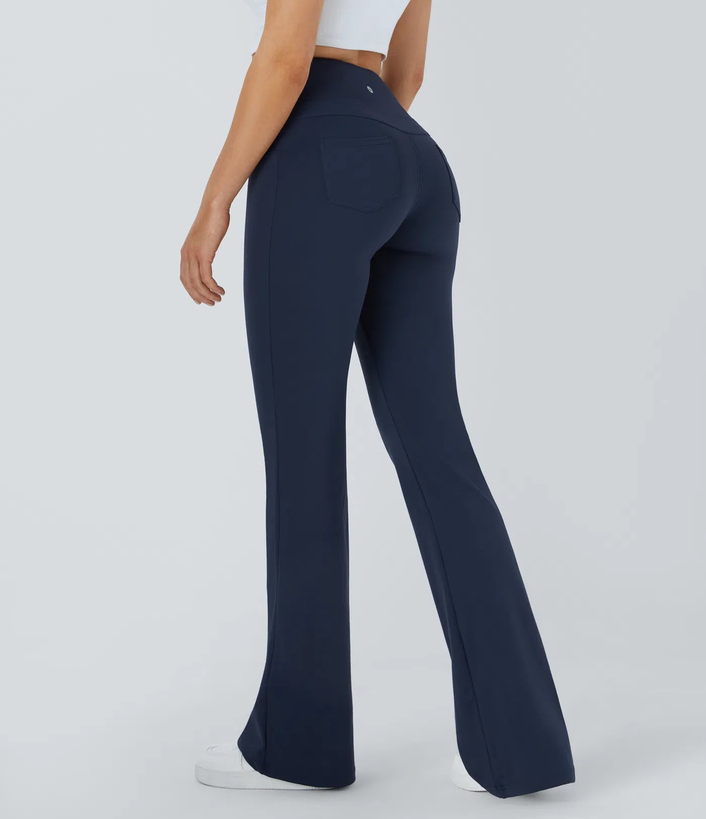 High Waisted Back Pocket Flare Yoga Leggings - Lixoval