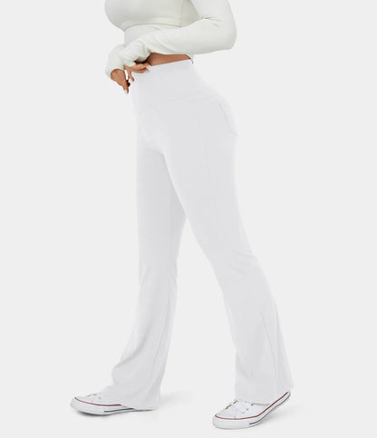 High Waisted Back Pocket Flare Yoga Leggings - Lixoval