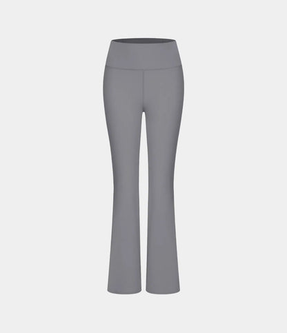 High Waisted Back Pocket Plain Slight Flare Leggings - Lixoval