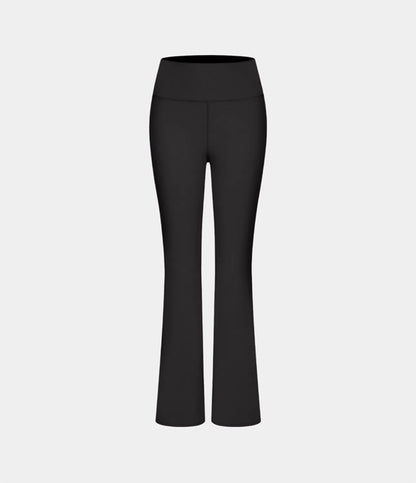 High Waisted Back Pocket Plain Slight Flare Leggings - Lixoval