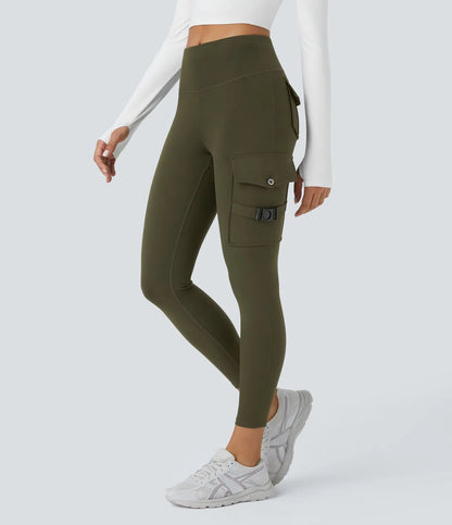 High Waisted Cargo Pocket Yoga 7/8 Leggings - Lixoval