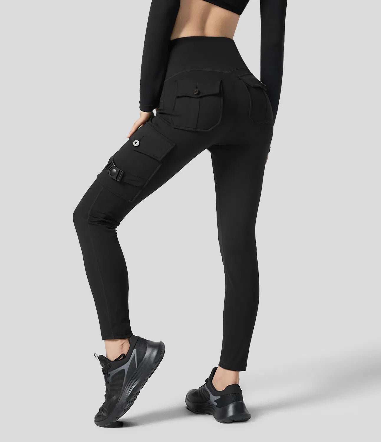 High Waisted Cargo Pocket Yoga 7/8 Leggings - Lixoval