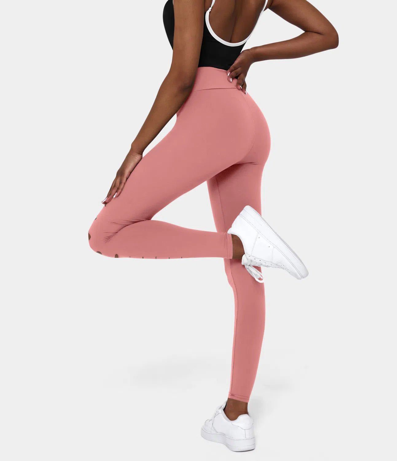 High Waisted Ripped Solid Casual Leggings - Lixoval